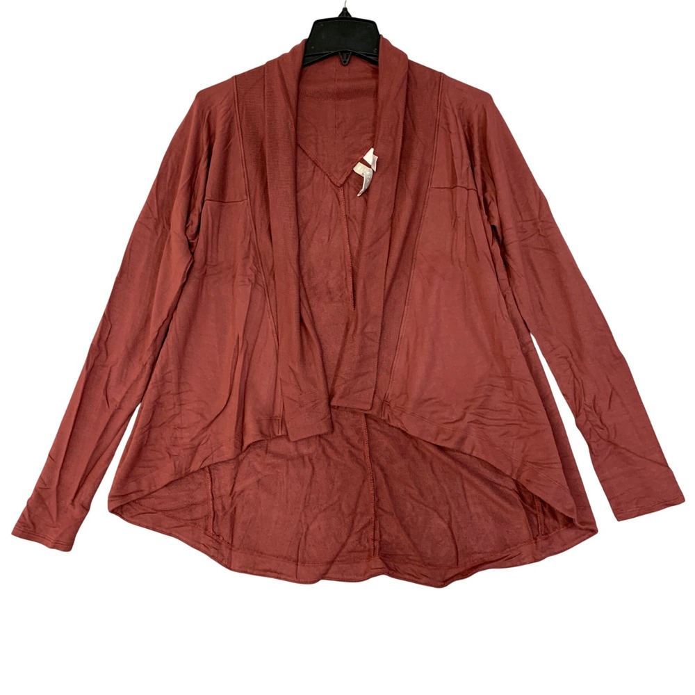 Athleta Women's S Red Rust Pranayama Open Front Cardigan Modal Spandex